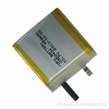 3.7V Lithium Polymer Rechargeable Battery Cell for MP3 Player, 383434, 480mAh
